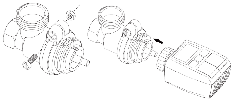 Installation de la tête thermostatiques ZigBee Moes ZTRV-ZX-TV01-MS